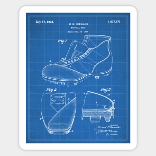 Football Shoe Patent - American Football Boot Coach Fan Football Lover Art - Blueprint Sticker